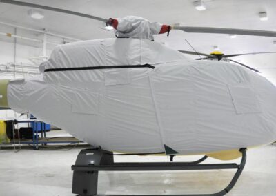 Helicopter with operational cover set