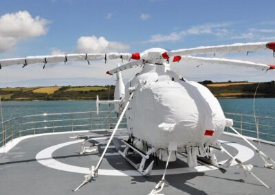 Helicopter on superyacht with full cover set