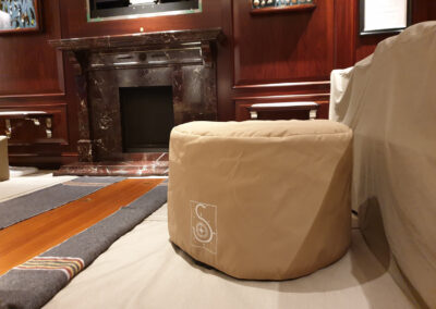 Furniture cover on a yacht made for Silver Lining.